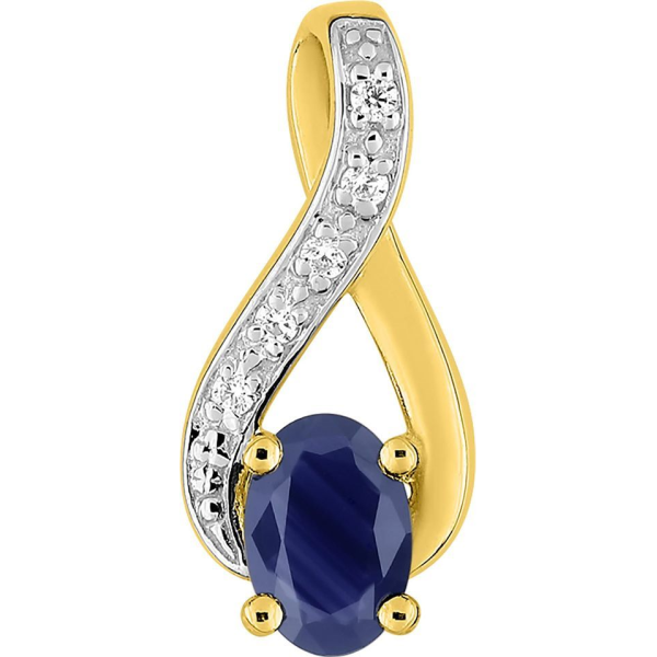 Pendentif  Or 375/1000 Saphir