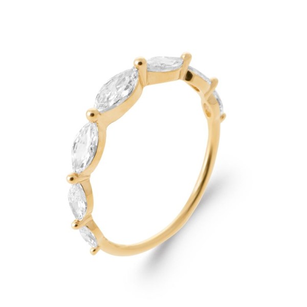 Bague  Plaqué Or Oxyde de Zirconium