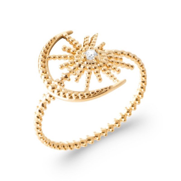 Bague  Plaqué Or Oxyde de Zirconium