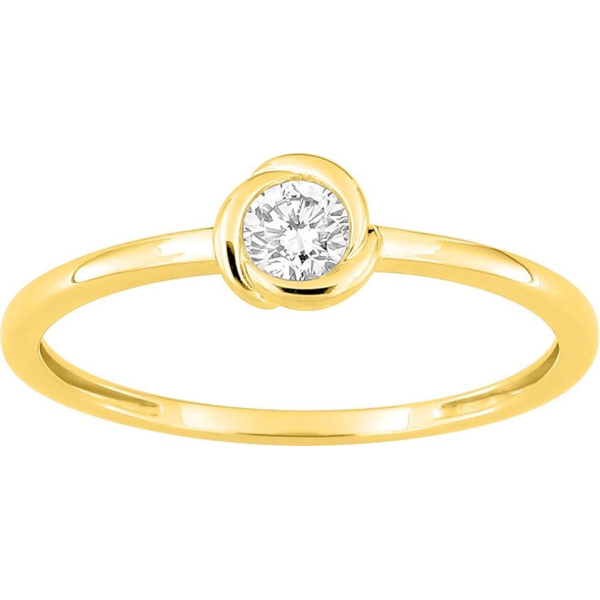 Bague  Or 375/1000 Diamant Synthétique