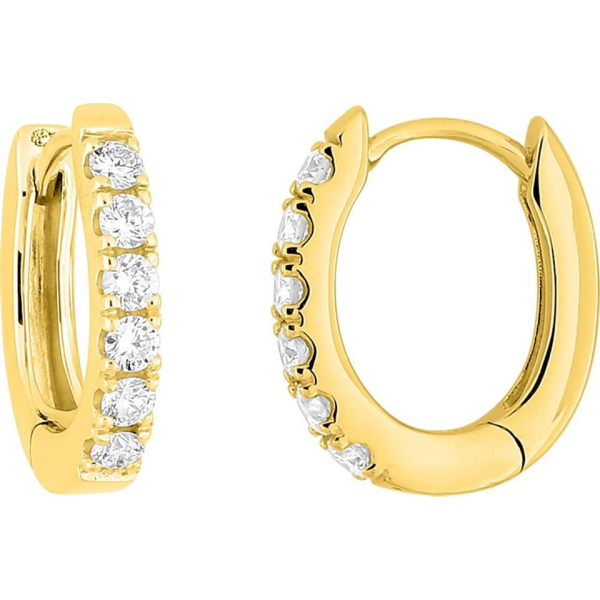 Boucles d'Oreilles  Or 375/1000 Diamant Synthétique