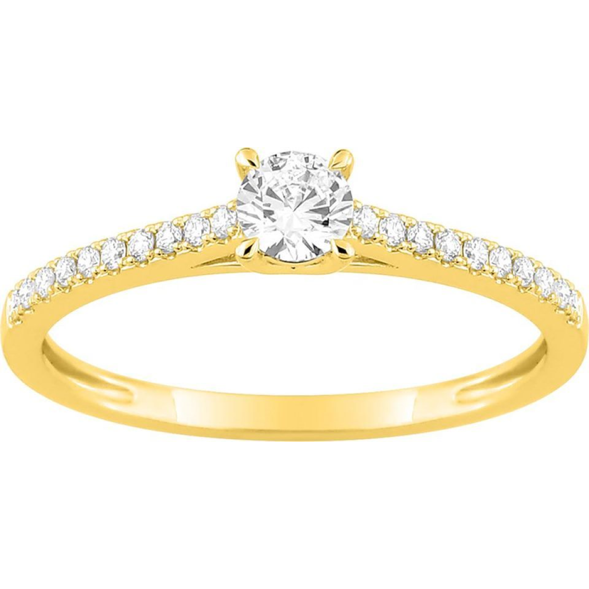 Bague  Or 375/1000 Diamant Synthétique