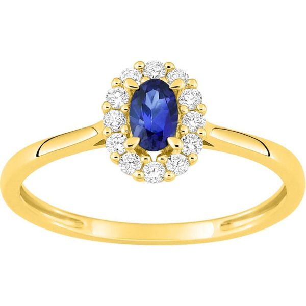 Bague  Or 375/1000 Diamant Synthétique