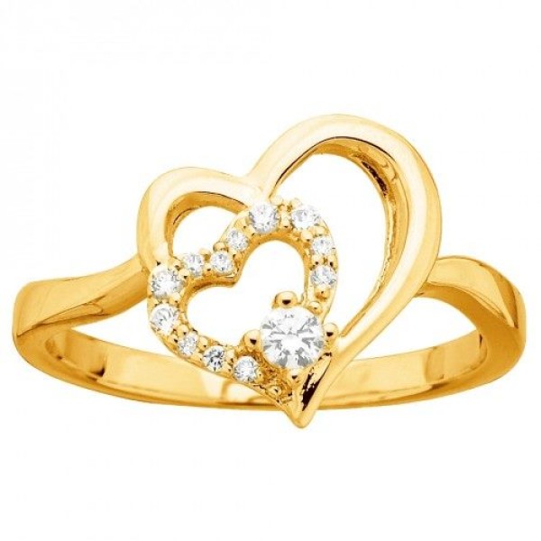 Bague  Plaqué Or Oxyde de Zirconium