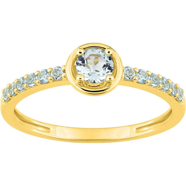 Bague  Or 375/1000 Topaze bleue traitée