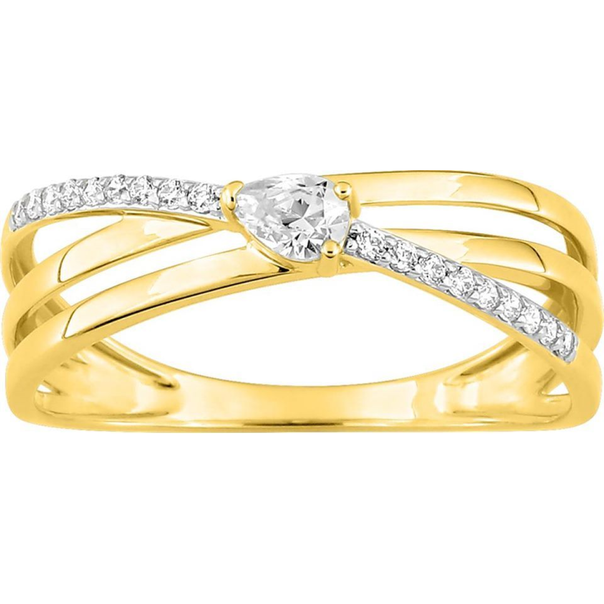 Bague  Or 375/1000 Oxyde de Zirconium