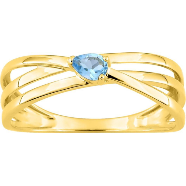 Bague  Or 375/1000 Topaze bleue traitée