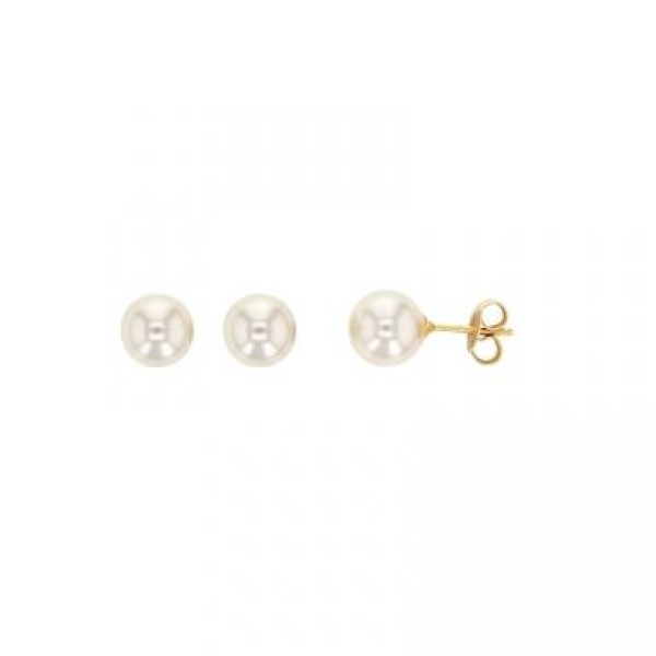 Boucles d'Oreilles  Plaqué Or Perles d'Imitations