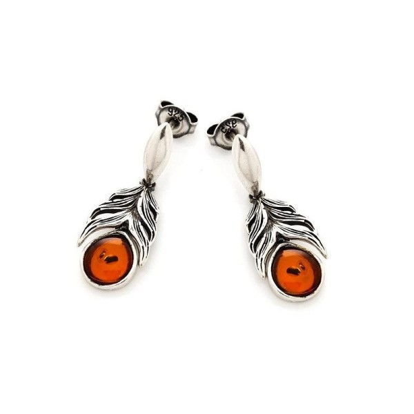 Boucles d'Oreilles  Argent 925/1000 Ambre