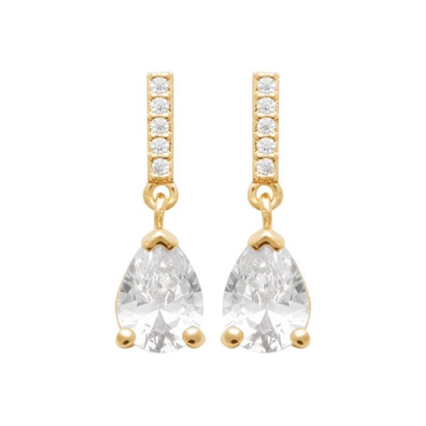 Boucles d'Oreilles  Plaqué Or Oxyde de Zirconium