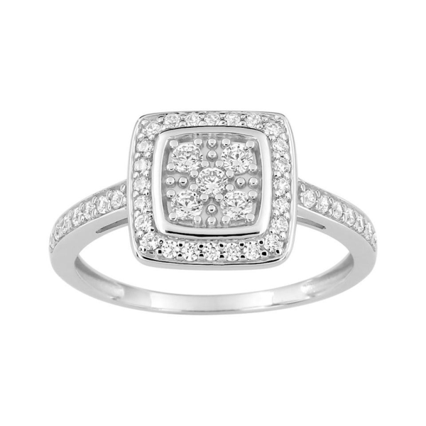 Bague  Or 750/1000 Oxyde de Zirconium