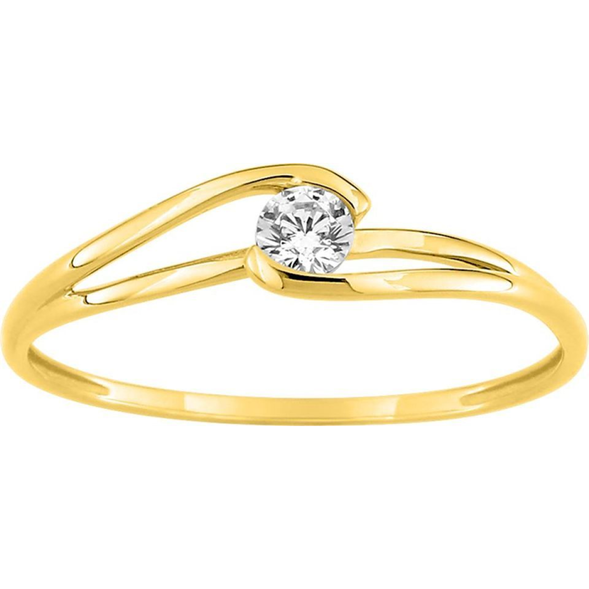 Bague  Or 375/1000 Oxyde de Zirconium