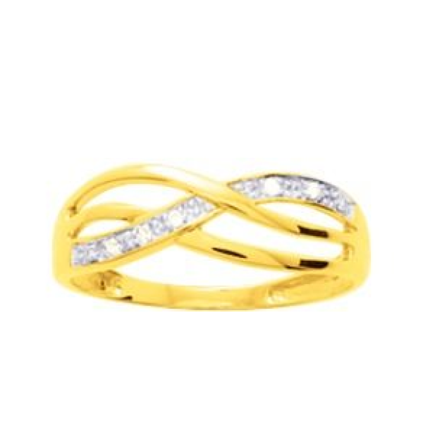 Bague  Or 375/1000 Oxyde de Zirconium