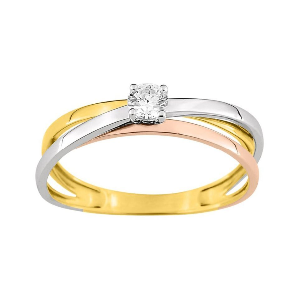 Bague  Or 750/1000 Oxyde de Zirconium