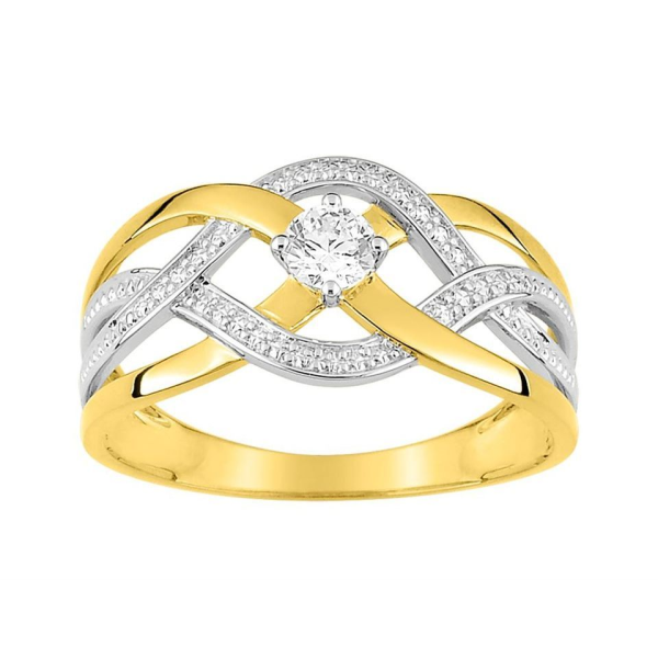 Bague  Or 750/1000 Oxyde de Zirconium