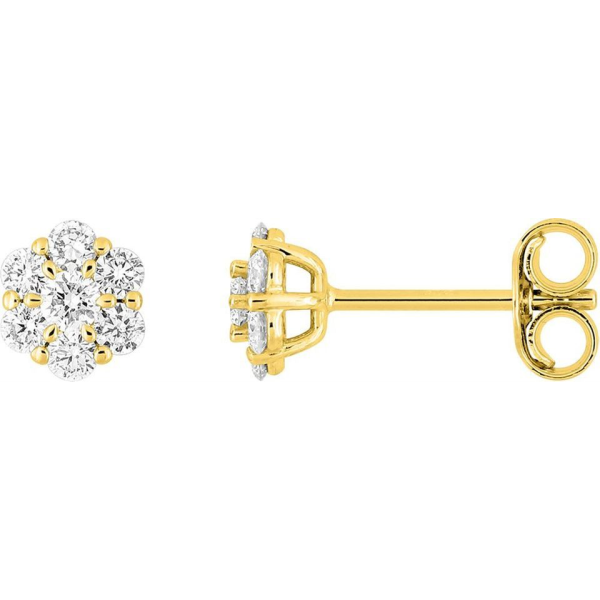 Boucles d'Oreilles  Or 375/1000 Diamant Synthétique