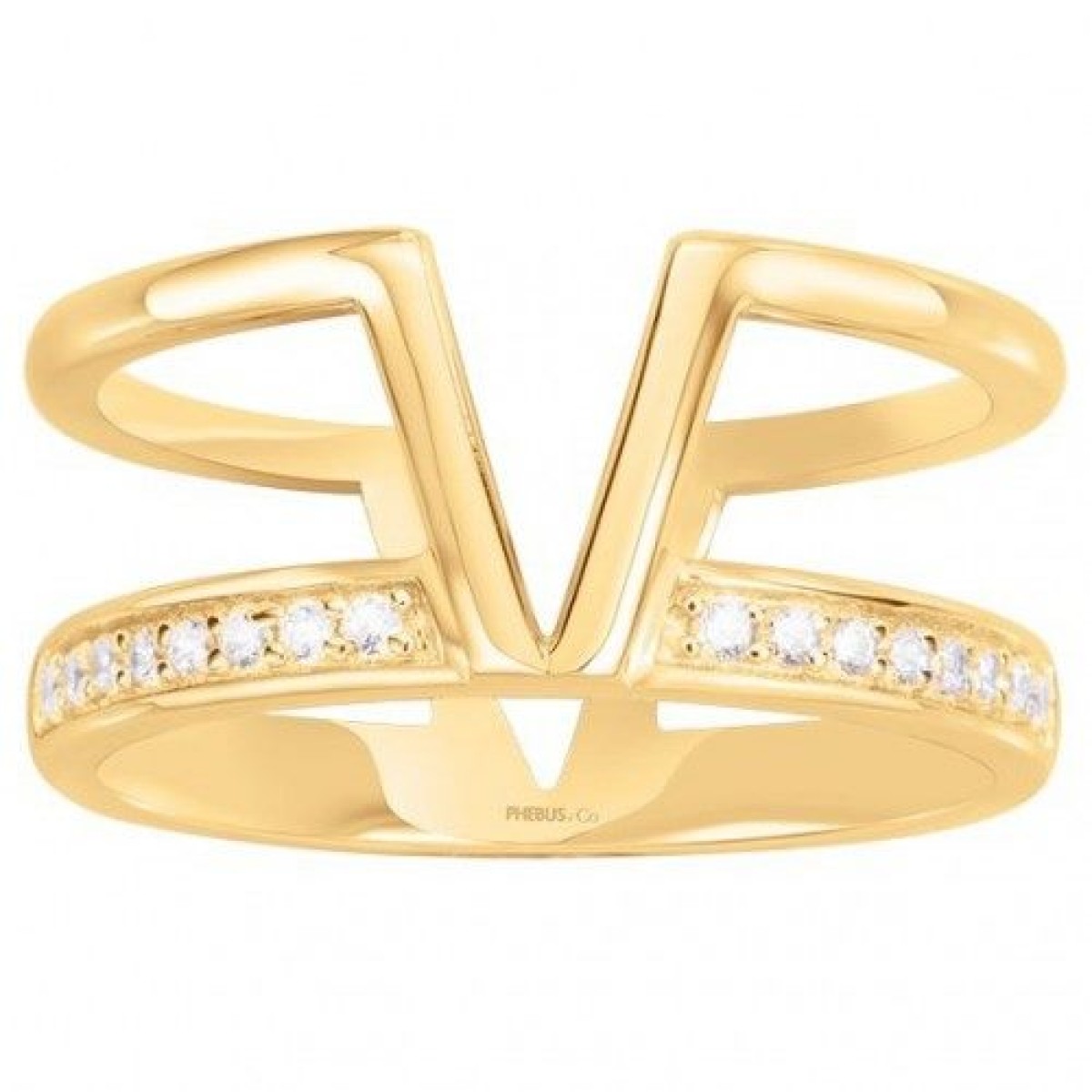 Bague  Plaqué Or Oxyde de Zirconium