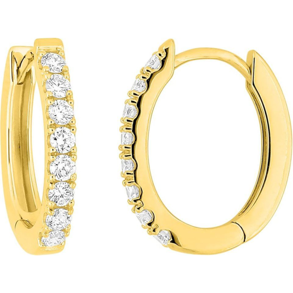 Boucles d'Oreilles  Or 375/1000 Diamant Synthétique