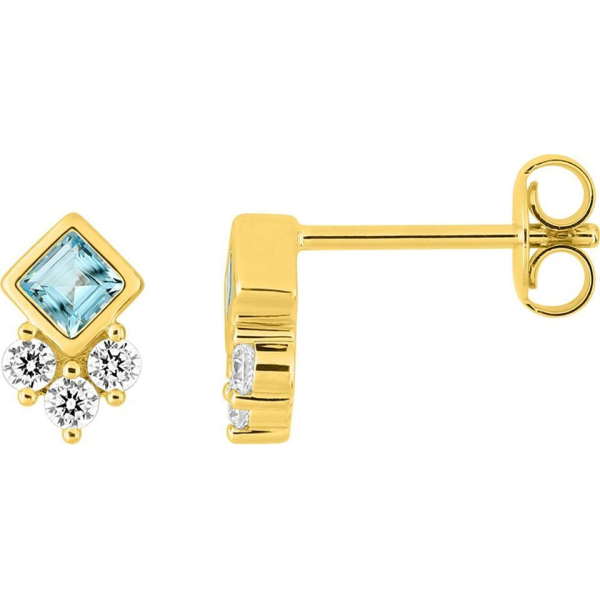 Boucles d'Oreilles  Plaqué Or Oxyde de Zirconium