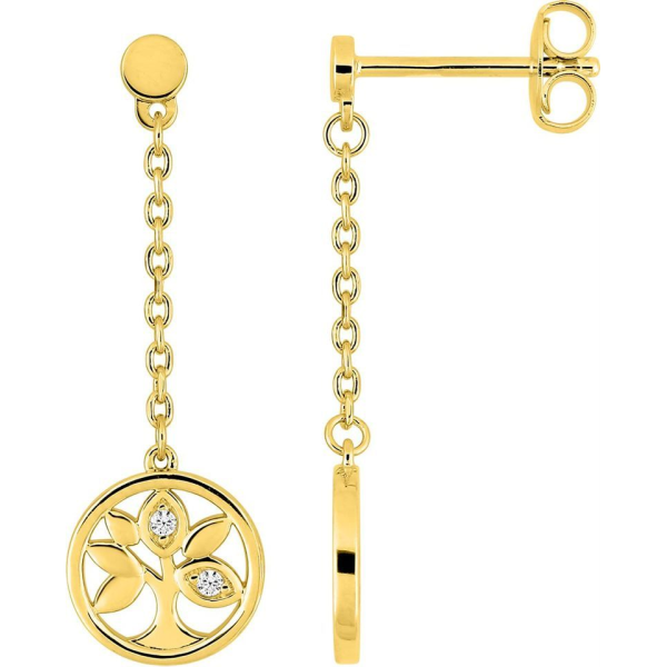 Boucles d'Oreilles  Plaqué Or Oxyde de Zirconium