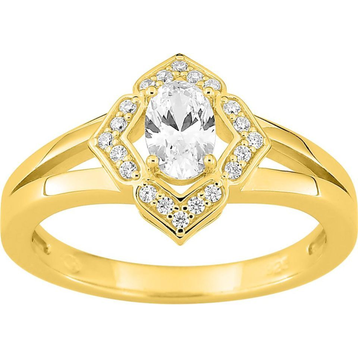 Bague  Plaqué Or Oxyde de Zirconium