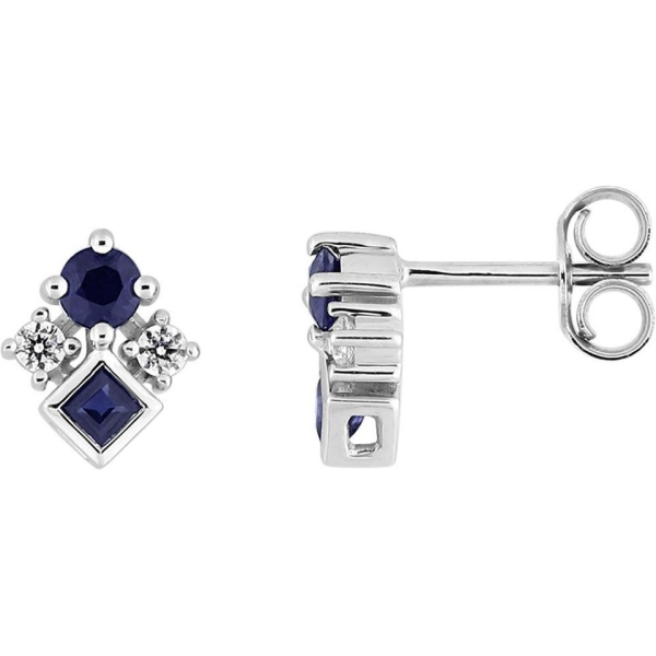 Boucles d'Oreilles  Or 750/1000 Saphir