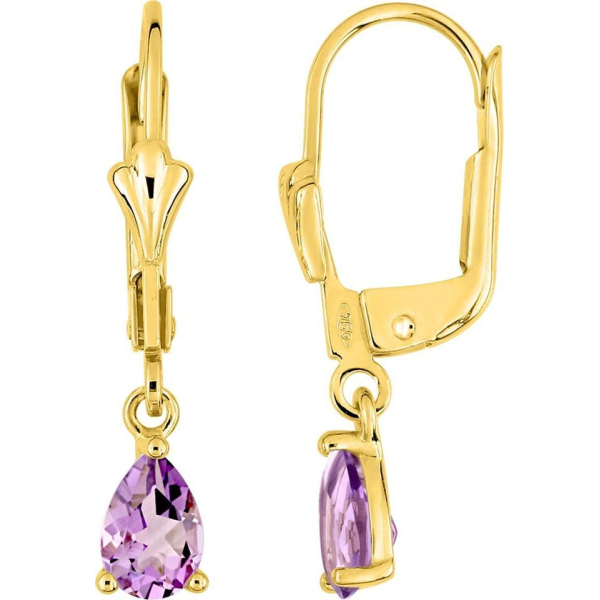 Boucles d'Oreilles  Or 375/1000 Améthyste