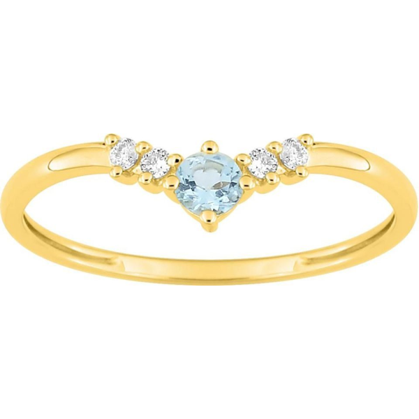Bague  Or 375/1000 Topaze bleue traitée