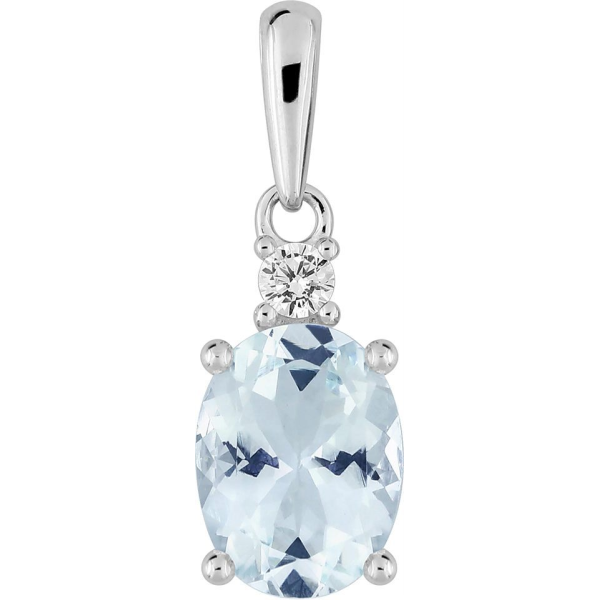 Pendentif  Or 375/1000 Aigue Marine