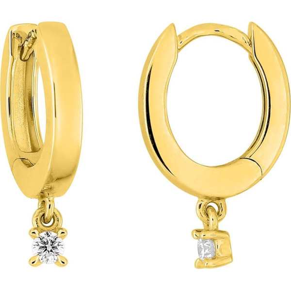 Boucles d'Oreilles  Or 375/1000 Diamant Synthétique