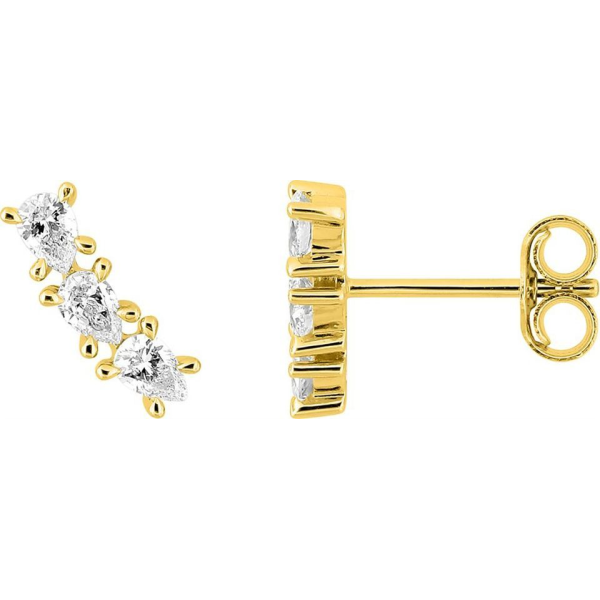 Boucles d'Oreilles  Or 375/1000 Diamant Synthétique