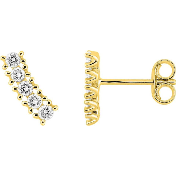 Boucles d'Oreilles  Or 375/1000 Diamant Synthétique