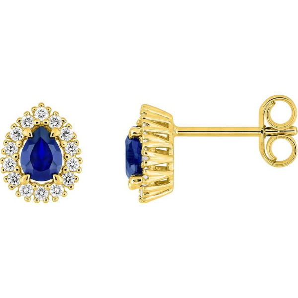 Boucles d'Oreilles  Or 375/1000 Diamant Synthétique