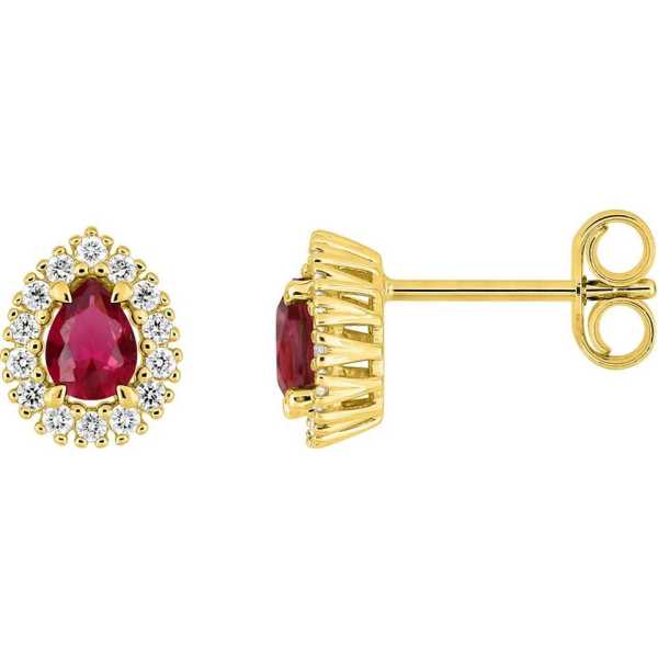 Boucles d'Oreilles  Or 375/1000 Diamant Synthétique