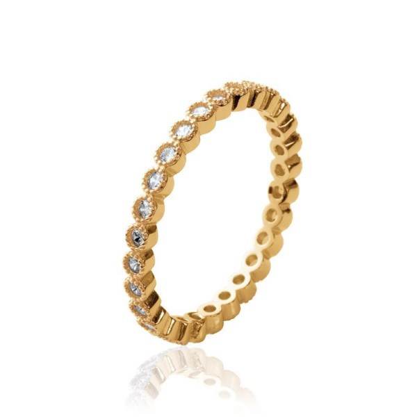Bague  Plaqué Or Oxyde de Zirconium