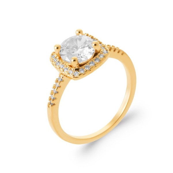 Bague  Plaqué Or Oxyde de Zirconium