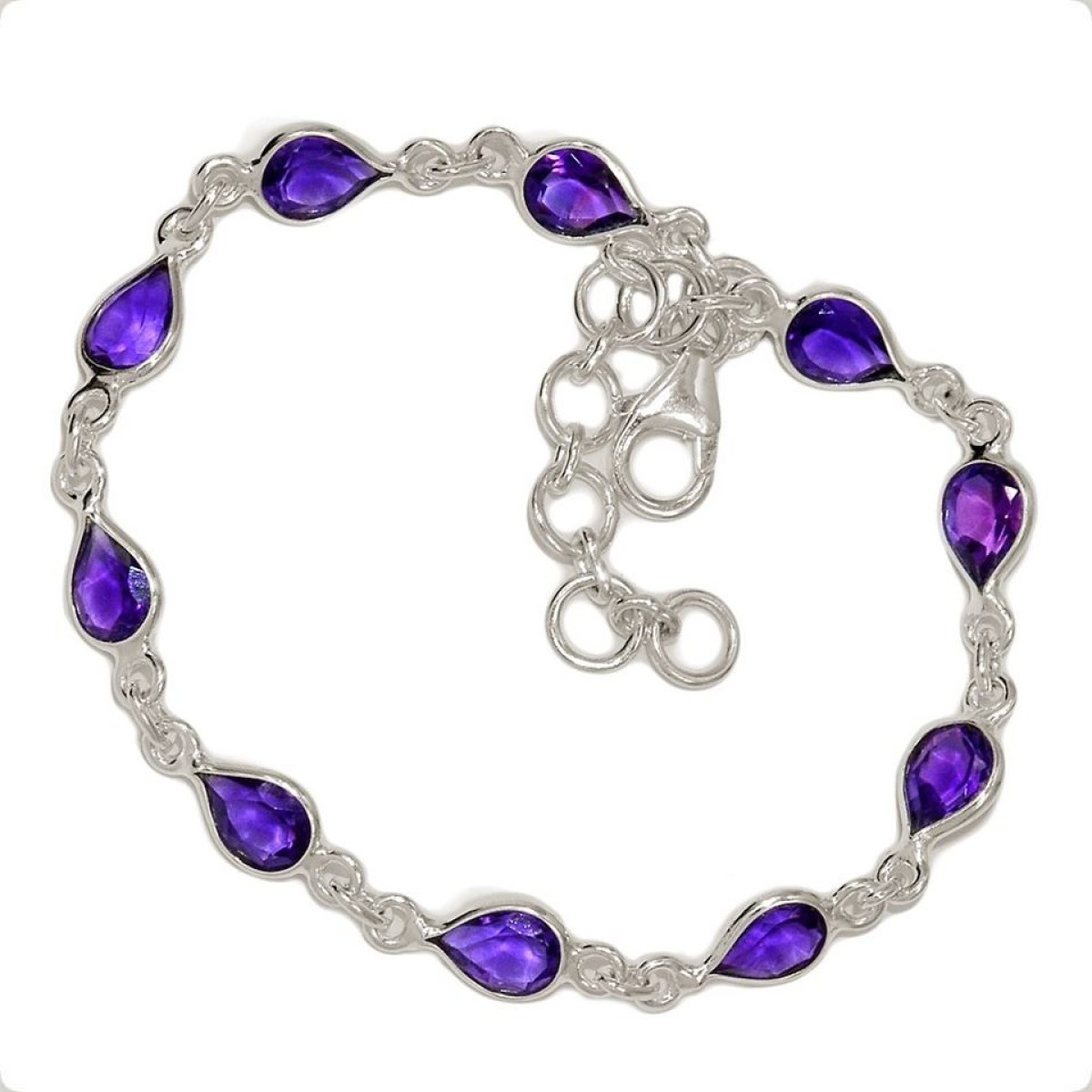 Bracelet  Argent 925/1000 Améthyste