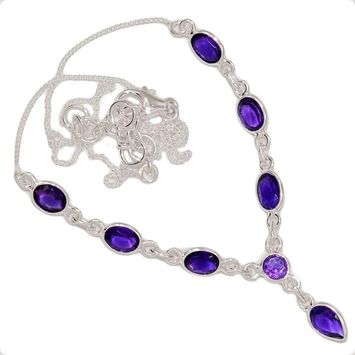 Collier  Argent 925/1000 Améthyste