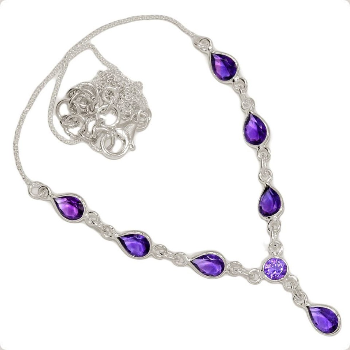 Collier  Argent 925/1000 Améthyste