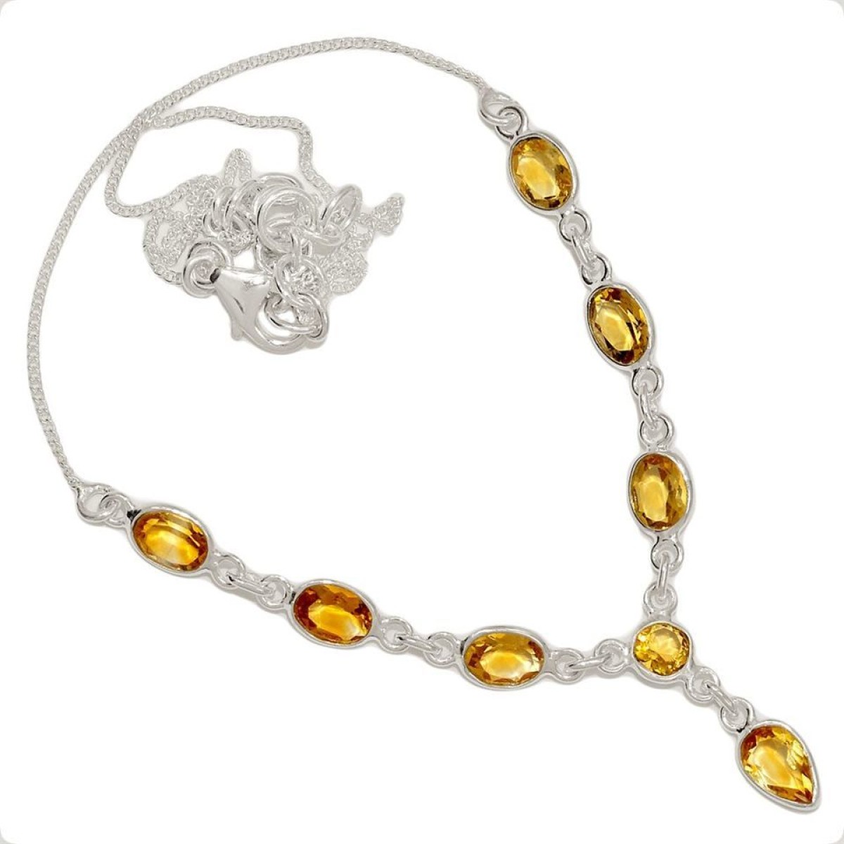 Collier  Argent 925/1000 Citrine