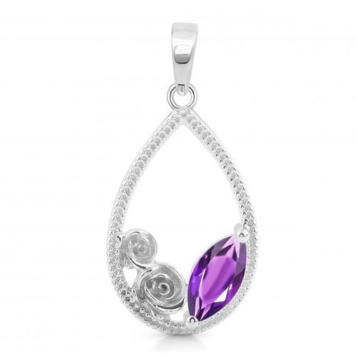 Pendentif  Argent 925/1000 Améthyste