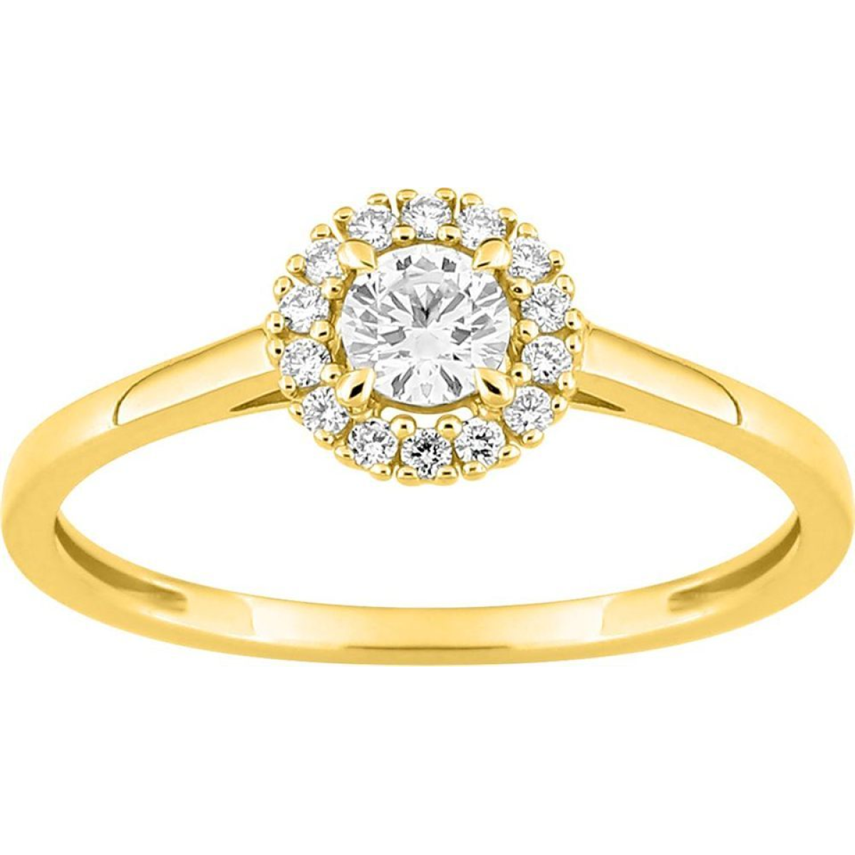 Bague  Or 375/1000 Diamant Synthétique