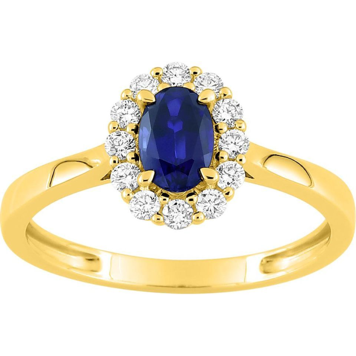 Bague  Or 375/1000 Diamant Synthétique