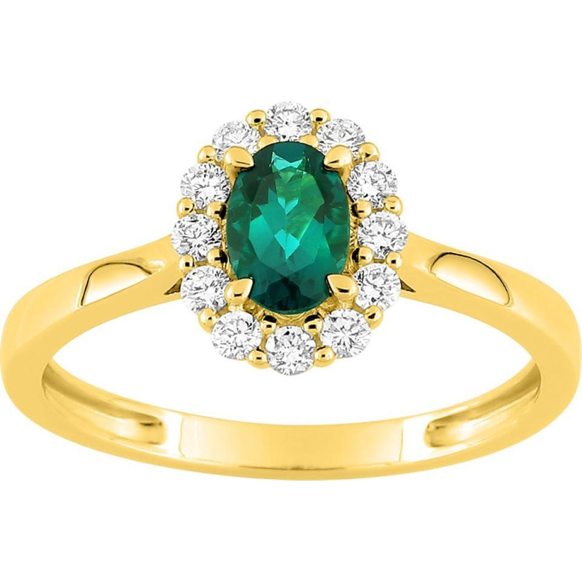 Bague  Or 375/1000 Diamant Synthétique