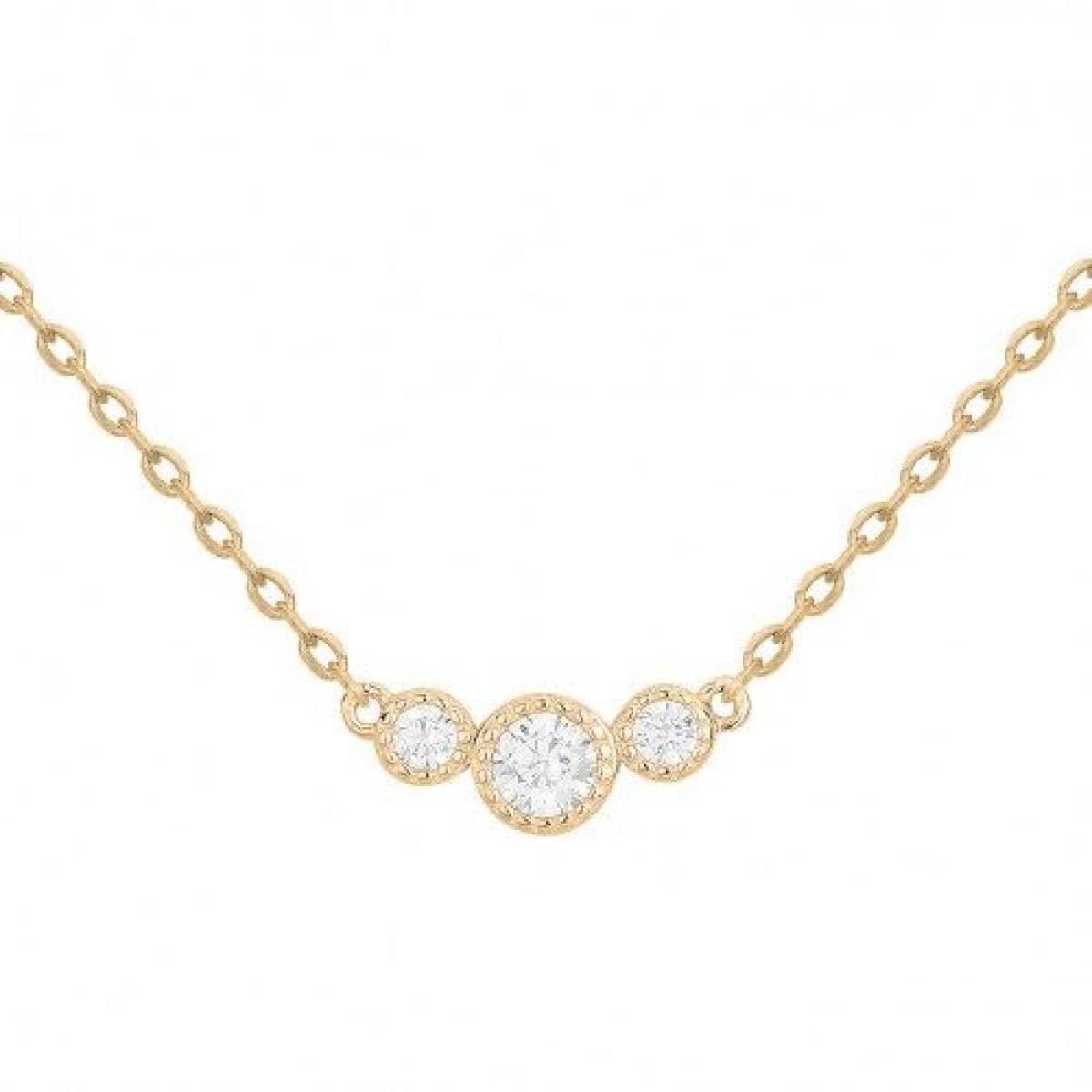Collier  Plaqué Or Oxyde de Zirconium
