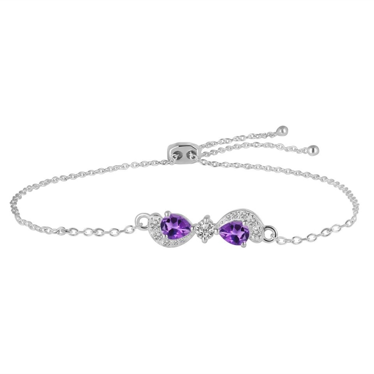 Bracelet  Argent 925/1000 Améthyste