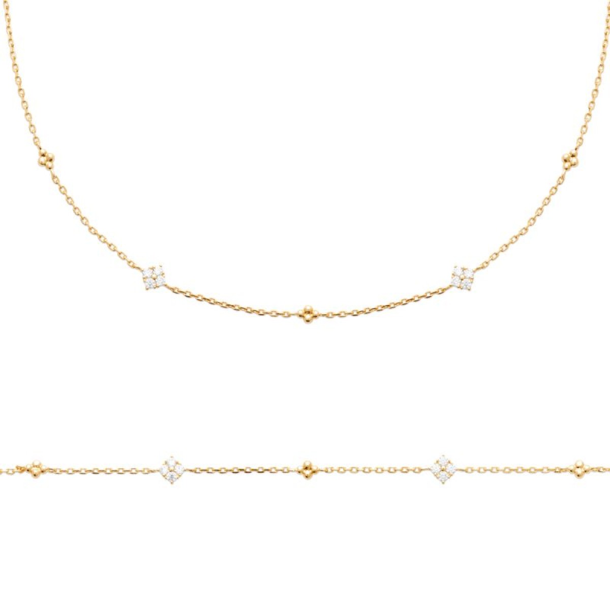 Collier  Plaqué Or Oxyde de Zirconium