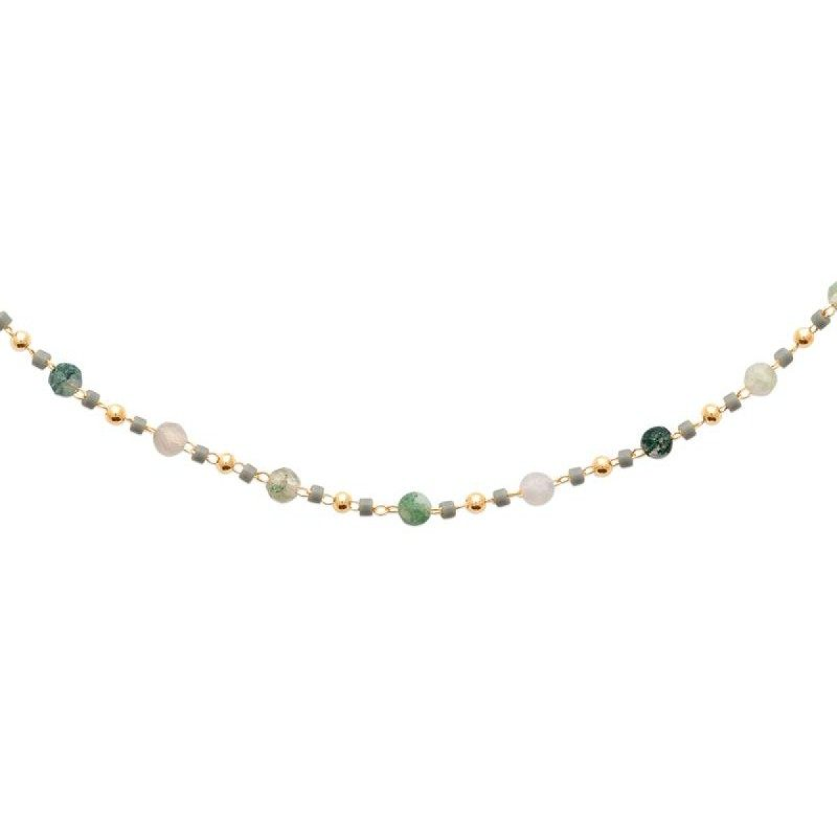 Collier  Plaqué Or Pierre Naturelle