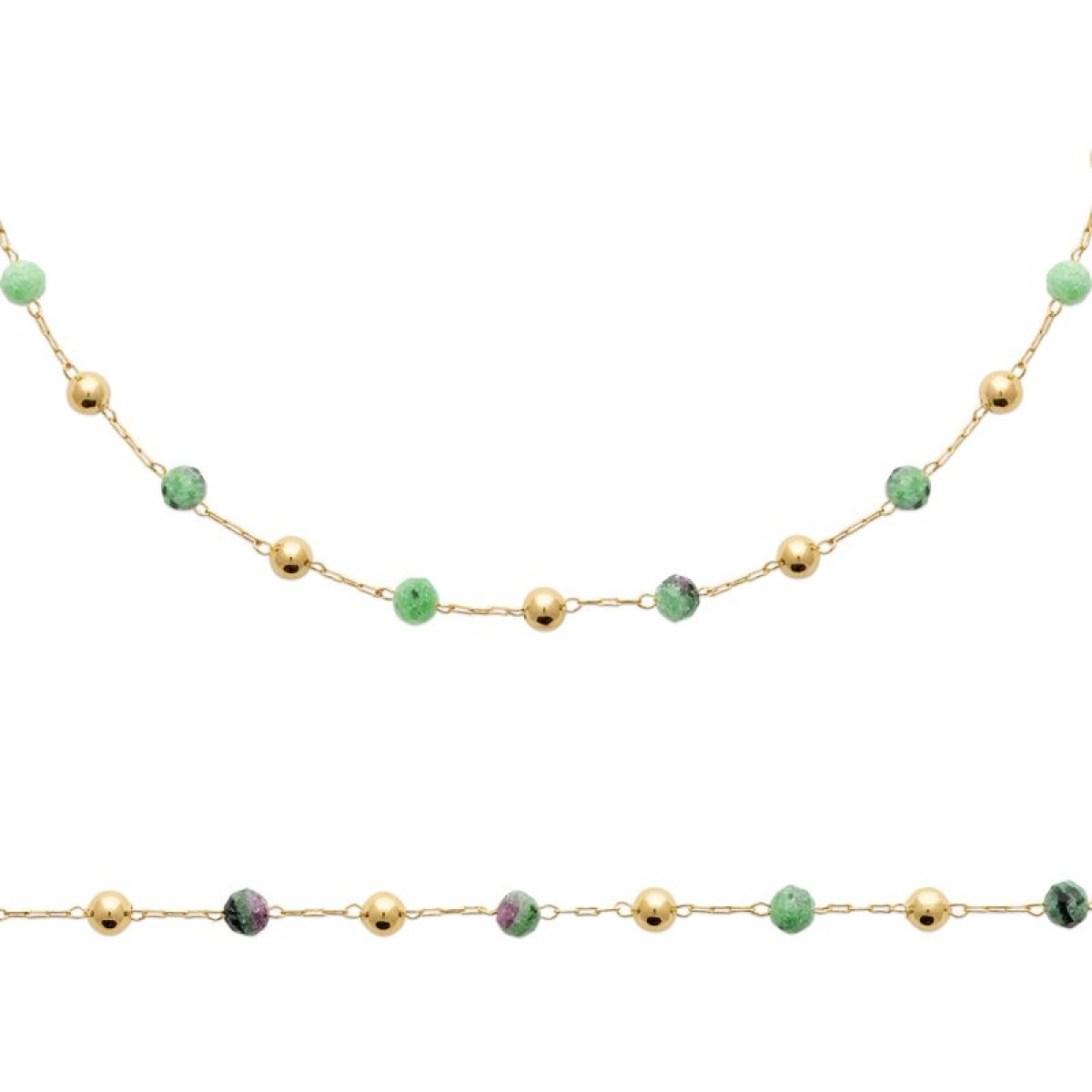 Collier  Plaqué Or Pierre Naturelle